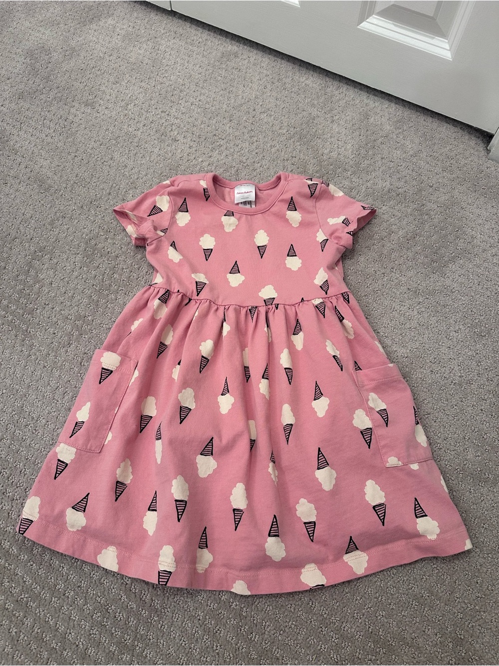 Hanna Andersson Pink Ice Cream Cone Pocket Play Dress Girls 100cm US 4 Playready